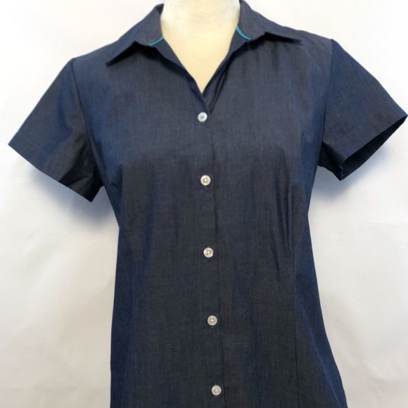 Van Heusen Tops - VAN HEUSEN DENIM SHIRT SLEEVE SIZE S/P